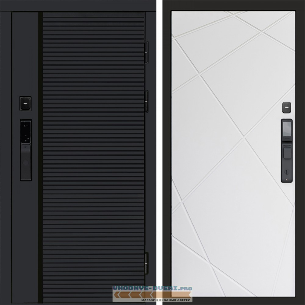 Входная дверь  Smart (Смарт) Black Line Лучи белый